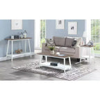 24-Inch White Rectangle Wood Top End Table