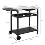 Outdoor Bar Serving Cart with Stainless Steel Top and Storage