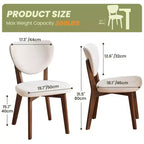 Set of 8 Wooden Dining Chairs with Upholstered Fabric Seat