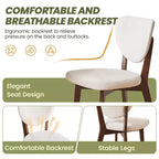 Set of 8 Wooden Dining Chairs with Upholstered Fabric Seat