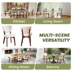 Set of 8 Wooden Dining Chairs with Upholstered Fabric Seat