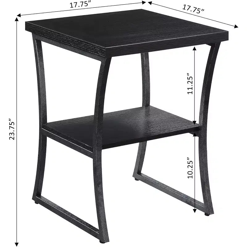 Belmont Three-Tier End Table with Open Storage Shelves