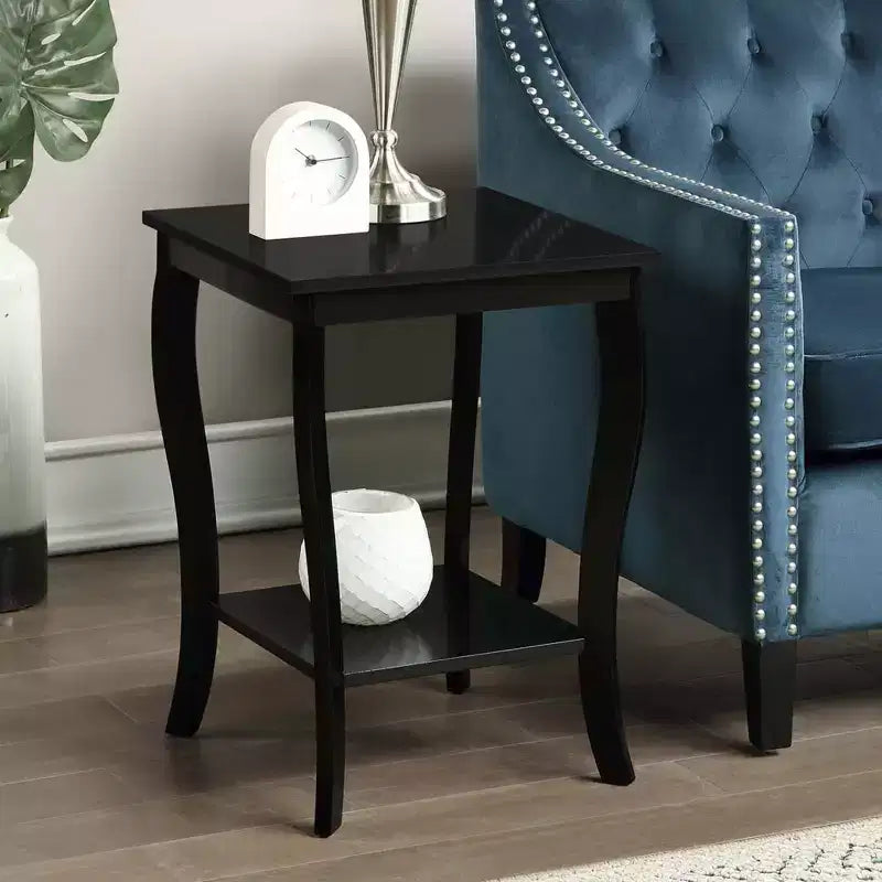 Belmont Square End Table with Two-Tier Shelving