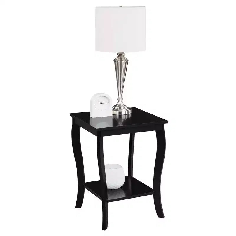 Belmont Square End Table with Two-Tier Shelving