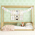 Luxystar Twin Canopy Frame Floor Bed with Fence