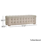 Knox Linen Fabric Tufted Bench - iNSPIRE Q