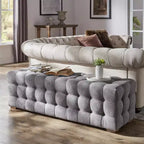 Knox Linen Fabric Tufted Bench - iNSPIRE Q