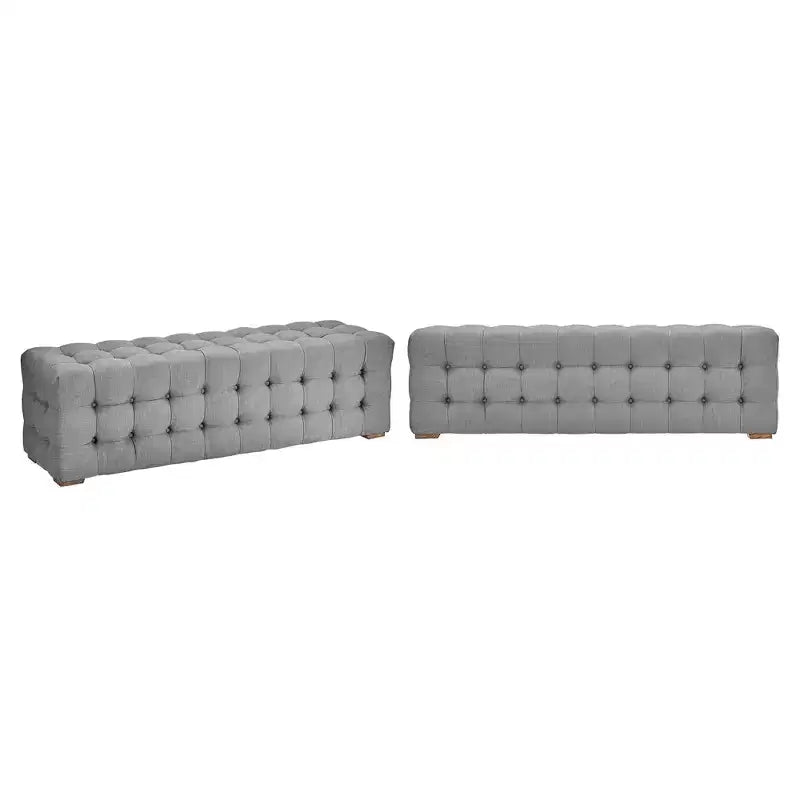 Knox Linen Fabric Tufted Bench - iNSPIRE Q