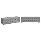 Knox Linen Fabric Tufted Bench - iNSPIRE Q