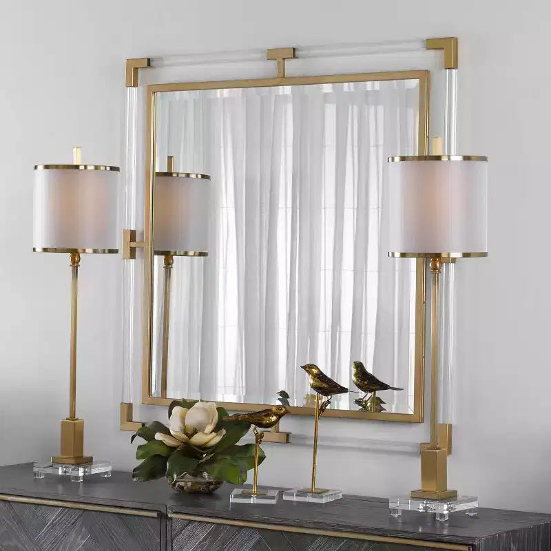 Uttermost Balkan Metallic Gold Leaf 40 Square Wall Mirror