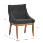 Amiford Button Tufted Slope Arm Linen Dining Chairs (Set of 2) - iNSPIREQ