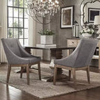 Amiford Button Tufted Slope Arm Linen Dining Chairs (Set of 2) - iNSPIREQ