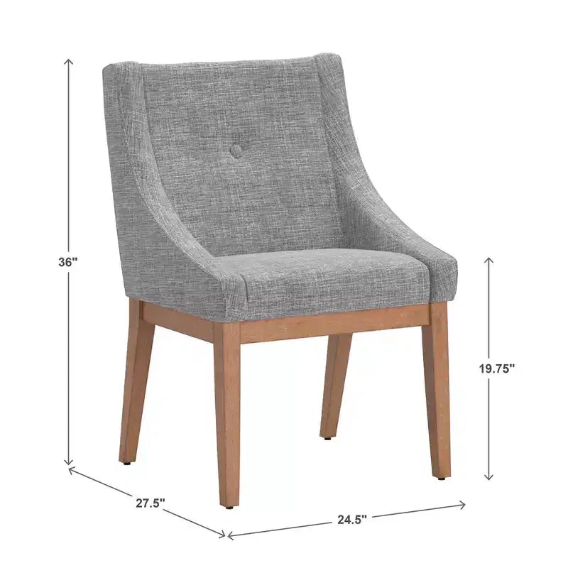 Amiford Button Tufted Slope Arm Linen Dining Chairs (Set of 2) - iNSPIREQ