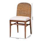 2-Piece Nadim Natural Seagrass and Acacia Wood Dining Chair Set