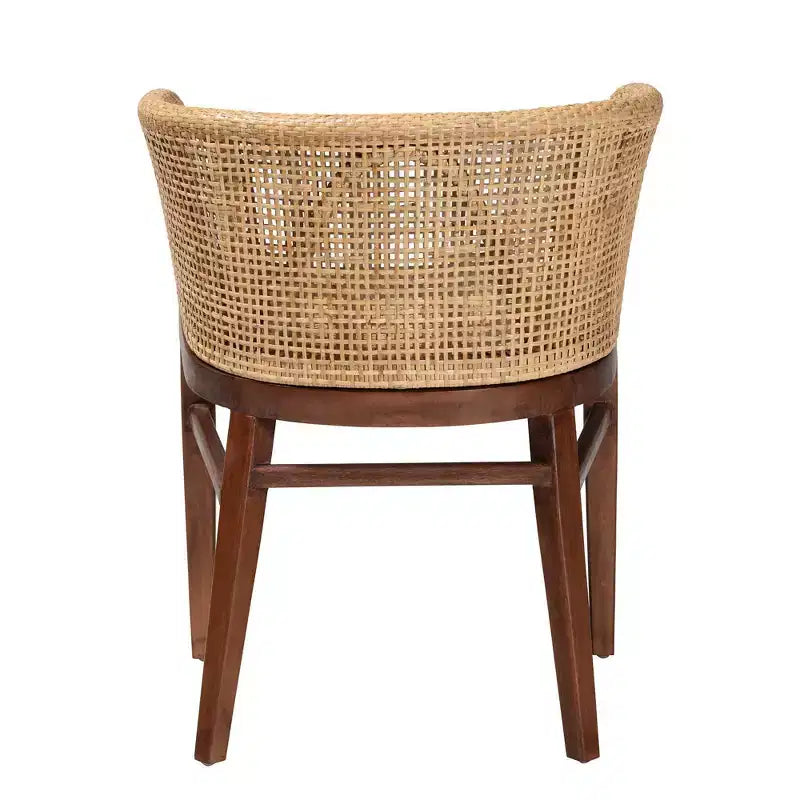 bali & pari Papua Dining Chair: Acacia Frame, Woven Rattan, Bohemian Design, Assembly Required