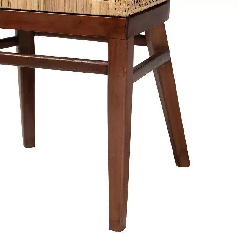 bali & pari Papua Dining Chair: Acacia Frame, Woven Rattan, Bohemian Design, Assembly Required
