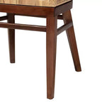 bali & pari Papua Dining Chair: Acacia Frame, Woven Rattan, Bohemian Design, Assembly Required