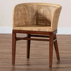 bali & pari Papua Dining Chair: Acacia Frame, Woven Rattan, Bohemian Design, Assembly Required