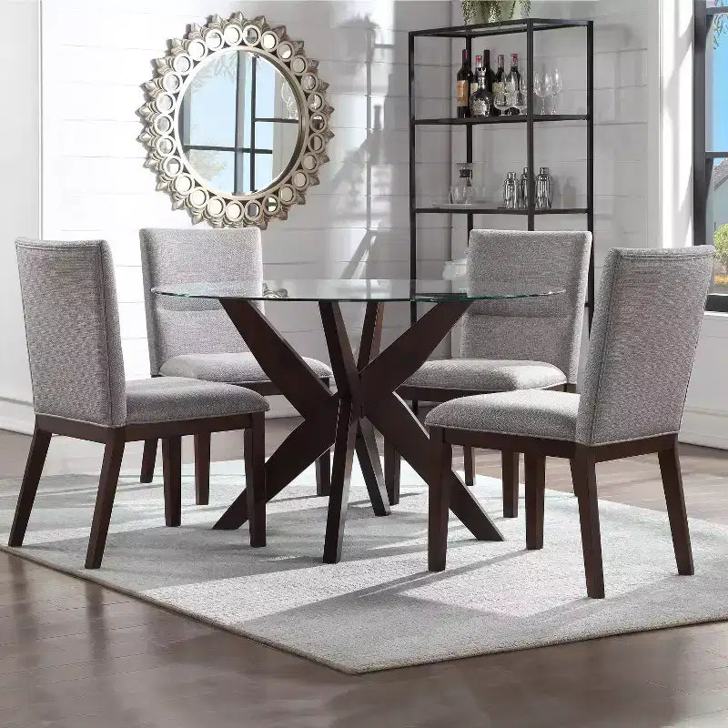 Set of 2 Amalie Mid-Century Side Chairs in Beige – 18" Wide