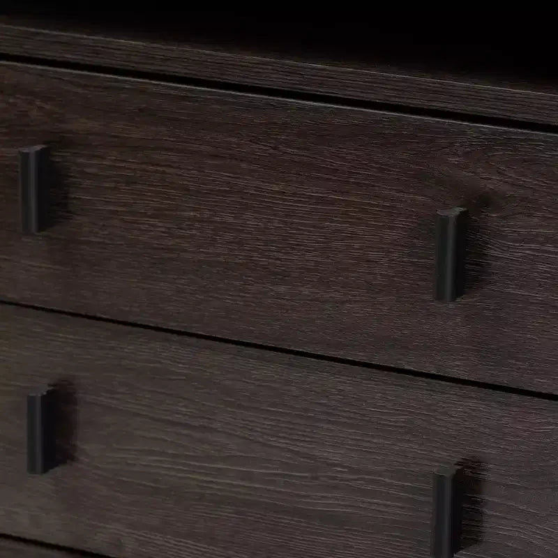 Glover Wood and Metal 2-Drawer Nightstand with Open Shelf