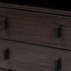 Glover Wood and Metal 2-Drawer Nightstand with Open Shelf