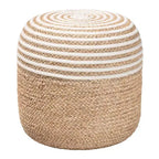 Nequiel Seagrass and Woven Rope Ottoman Footstool