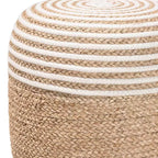 Nequiel Seagrass and Woven Rope Ottoman Footstool