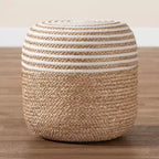 Nequiel Seagrass and Woven Rope Ottoman Footstool