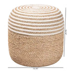 Nequiel Seagrass and Woven Rope Ottoman Footstool