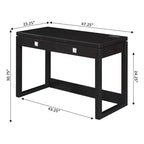Newport 2 Drawer Desk with Charging Station Espresso/Black - Breighton Home: Home Office Workstation, MDF Construction