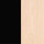 Nexera Atypik 2 Drawer Desk Black/Birch Plywood: Lacquered MDF, Open Storage Shelf, Adult Assembly Required