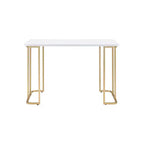 Acme Furniture Estie Writing Desk White/Gold: Chic Home Office, Teen & Kids' Study Table, No Storage