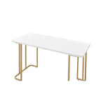 Acme Furniture Estie Writing Desk White/Gold: Chic Home Office, Teen & Kids' Study Table, No Storage