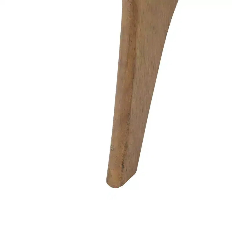 Blaze Triangular Wood Coffee Table Light Brown: Mid-Century Modern, Elm Finish, Unique Cross Base