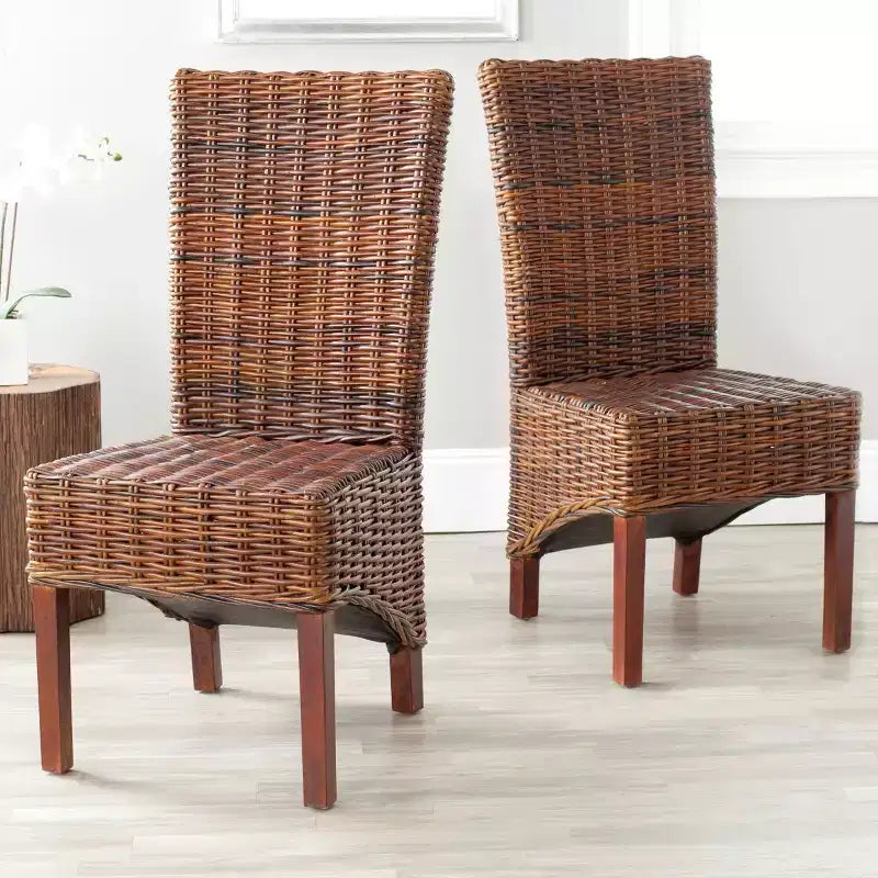 Ridge Side Chair - Set of 2 - FOX6523 - Pecan Brown - Safavieh Couture