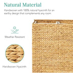 Best Choice Products Large Natural Water Hyacinth Double Laundry Hamper Basket w/ 2 Liner Bags, Handles
