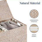 Best Choice Products Large Natural Water Hyacinth Double Laundry Hamper Basket w/ 2 Liner Bags, Handles