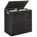 Best Choice Products Large Natural Water Hyacinth Double Laundry Hamper Basket w/ 2 Liner Bags, Handles