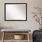 Grace Narrow Brushed Framed Bathroom Vanity Wall Mirror – Black