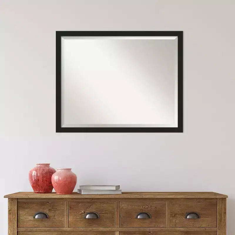 Grace Narrow Brushed Framed Bathroom Vanity Wall Mirror – Black