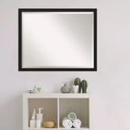 Grace Narrow Brushed Framed Bathroom Vanity Wall Mirror – Black
