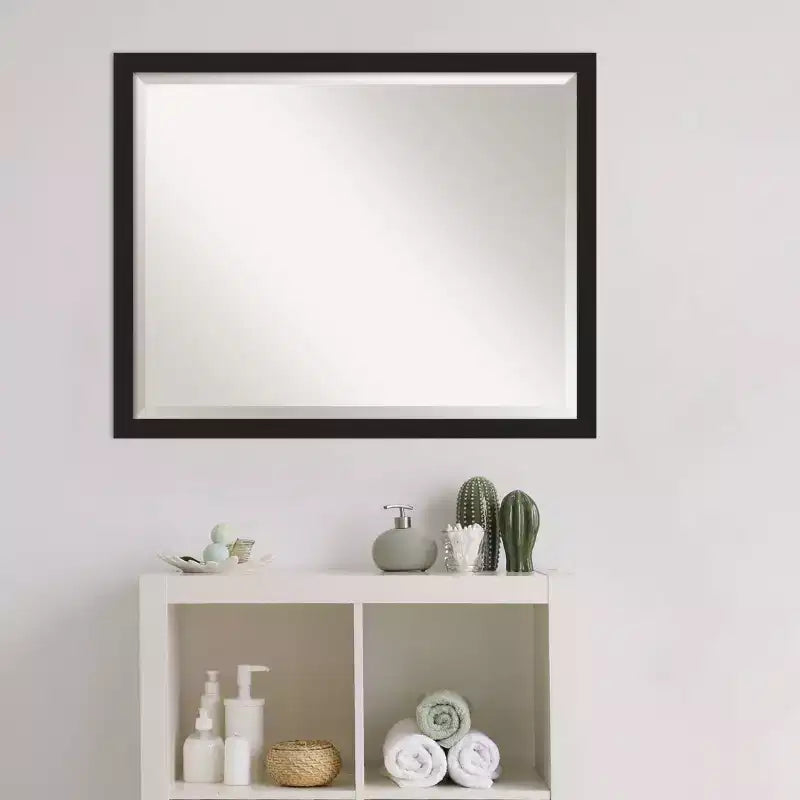Grace Narrow Brushed Framed Bathroom Vanity Wall Mirror – Black