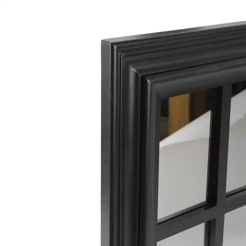 Northlight 17 Black Contemporary Square Windowpane Wall Mirror