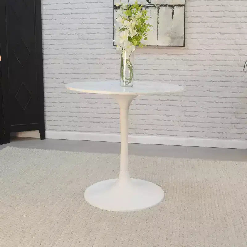 Carolina Living 30 Zaha Round Marble Top Dining Table