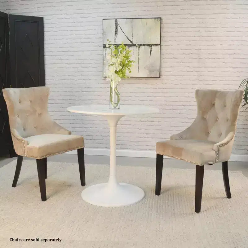 Carolina Living 30 Zaha Round Marble Top Dining Table