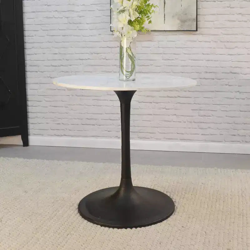 Carolina Living 30 Zaha Round Marble Top Dining Table