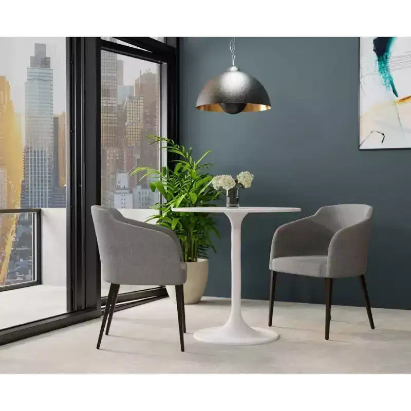 Carolina Living 30 Zaha Round Marble Top Dining Table