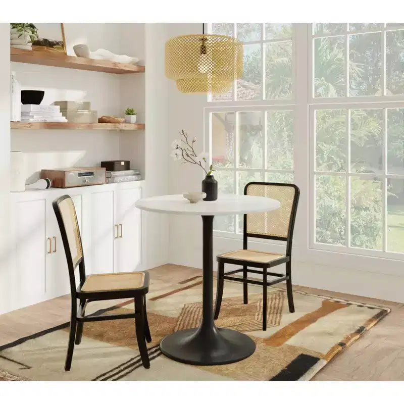 Carolina Living 30 Zaha Round Marble Top Dining Table