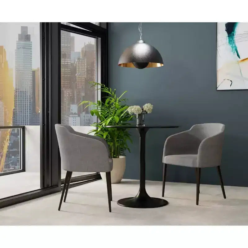 Carolina Living 30 Zaha Round Marble Top Dining Table