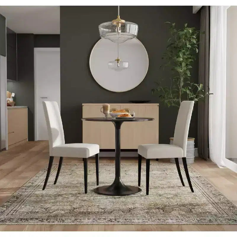 Carolina Living 30 Zaha Round Marble Top Dining Table